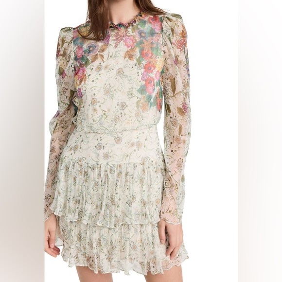 AVA-B RUFFLE FLORAL PRINT DRESS IN DANDELION - Picture 5 of 8